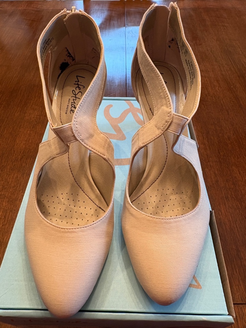 Life Stride Giovanna Almond Microfiber Heels